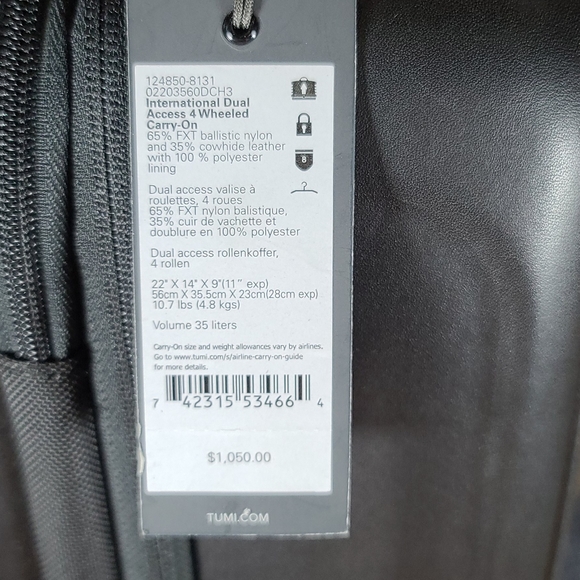 TUMI Dual Access 4wh Carry-On - Picture 5 of 16